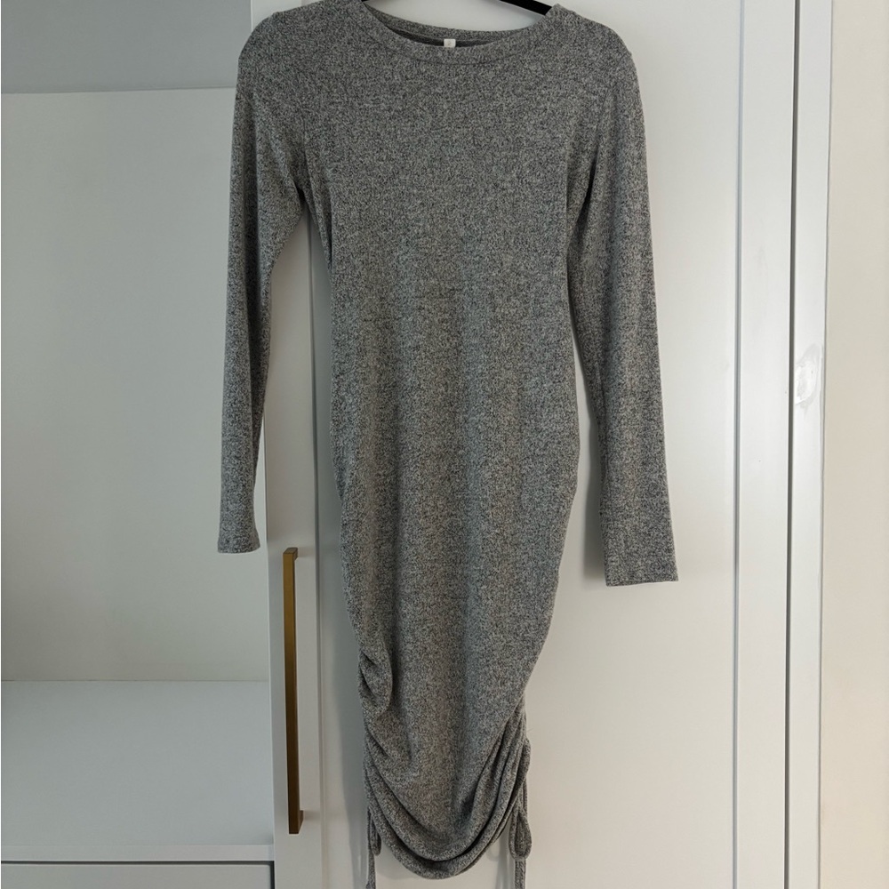 Pinkblush Gray Long Sleeve Crew Neck Sheath Dress